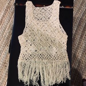 2/$20 Women’s M White/Ivory Cute Crochet Top